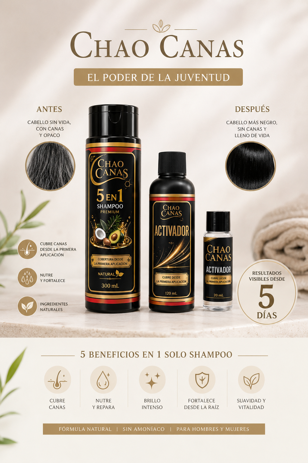 Chao Canas — Sistema Capilar 5 en 1 con Aguacate